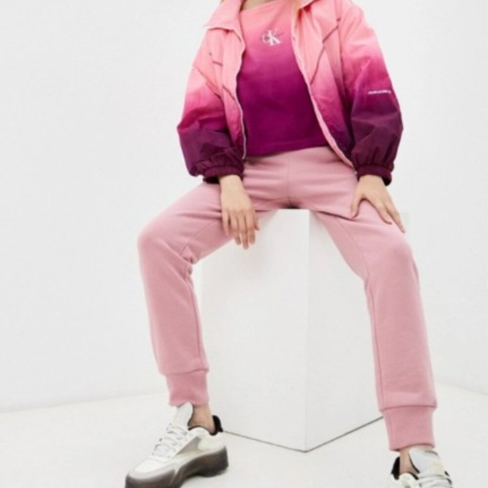 Calvin Klein Jeans Windbreaker Wind Jacket Pink Purple Women size M - Picture 2 of 6